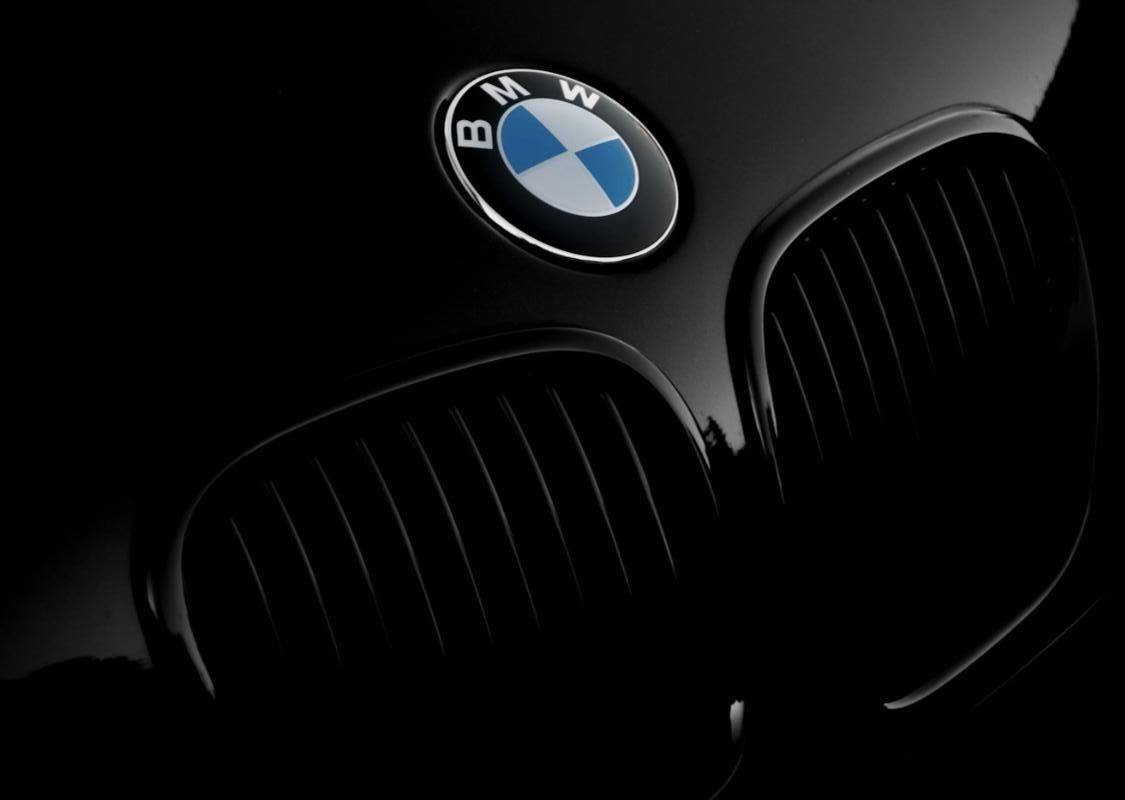 BMW badge on a black bonnet