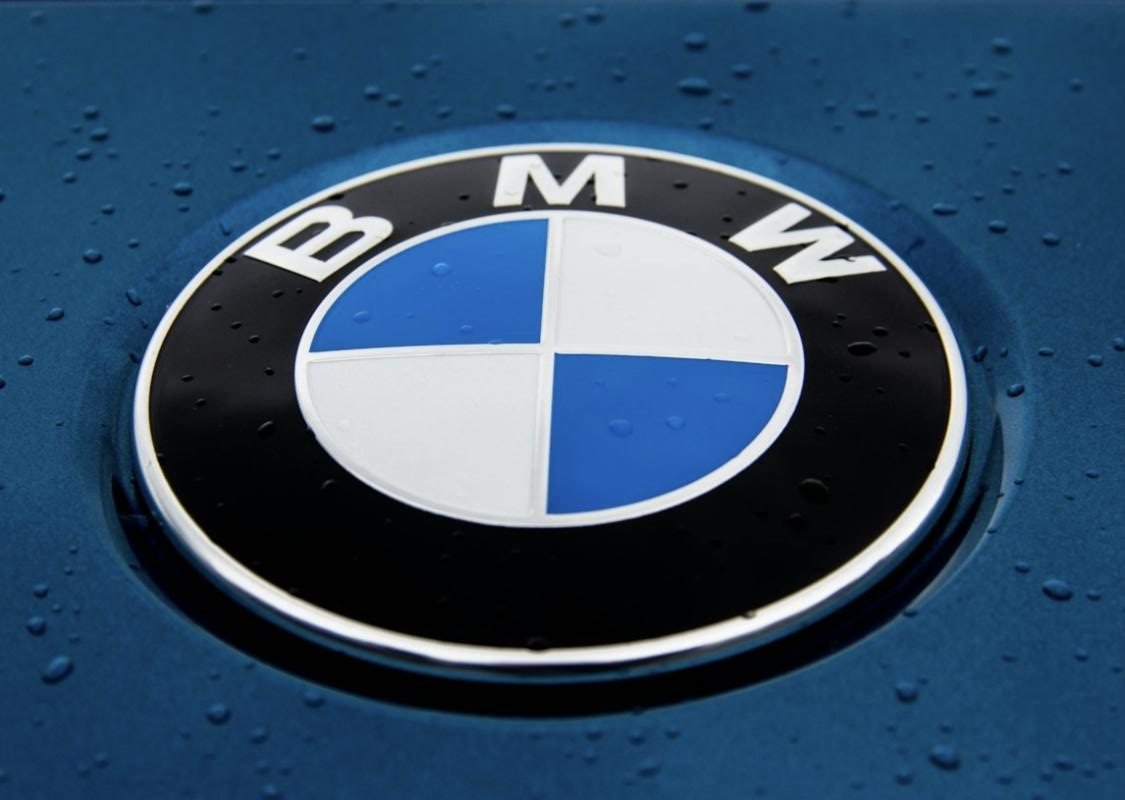 Close-up of a BMW badge