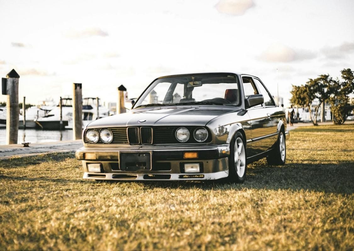 Classic silver BMW saloon